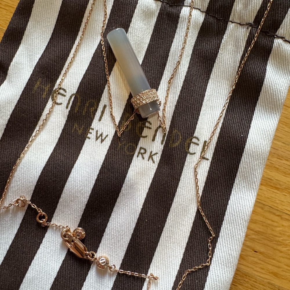 Henri Bendel Rose Gold Necklace with Crystal Pendant - Picture 3 of 3